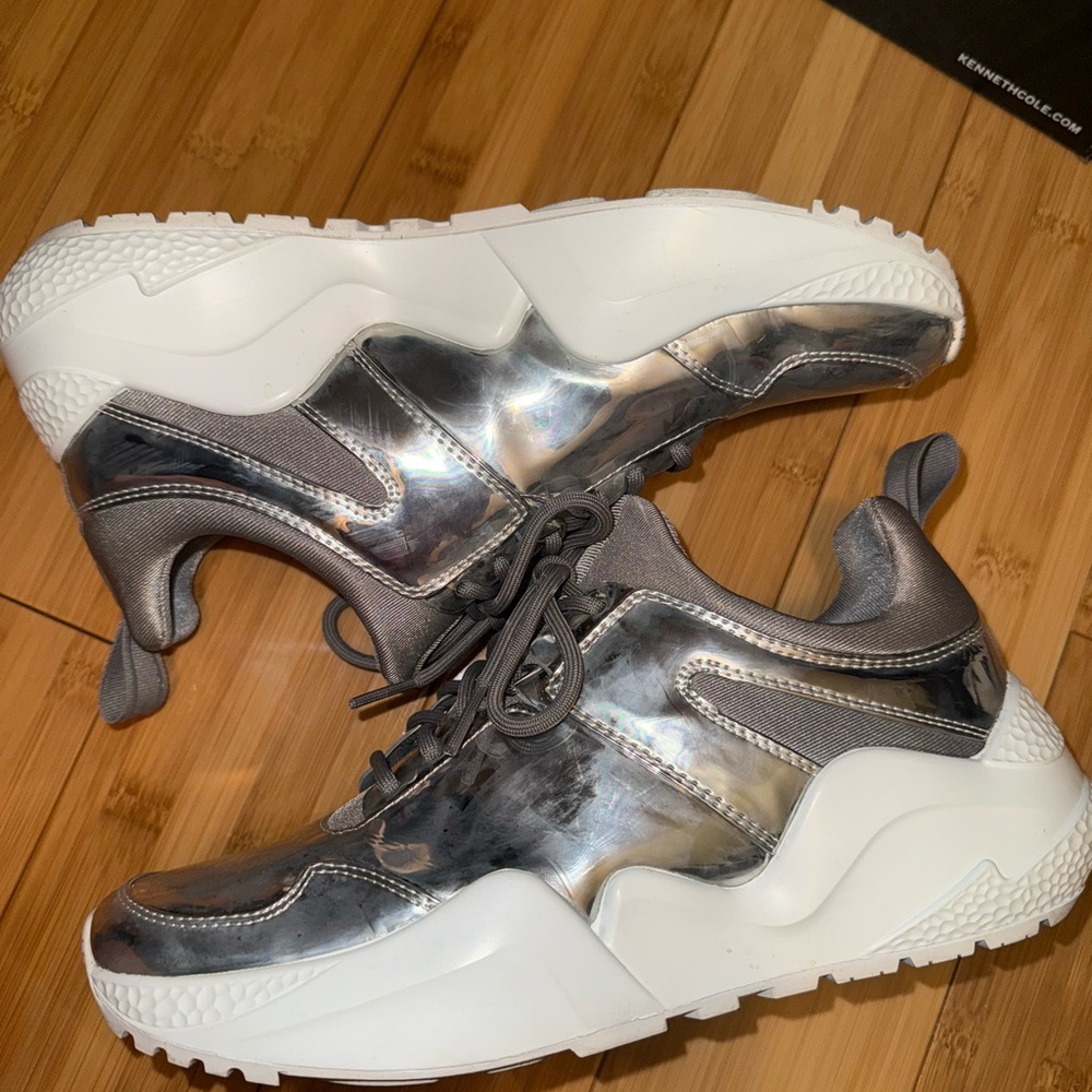 Kenneth Cole Silver and Gray Athletic Shoes